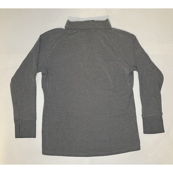 Free Fly Bamboo Thermal Fleece Women’s XL Grey Snap Button Henley Thumb Holes - Picture 2 of 7